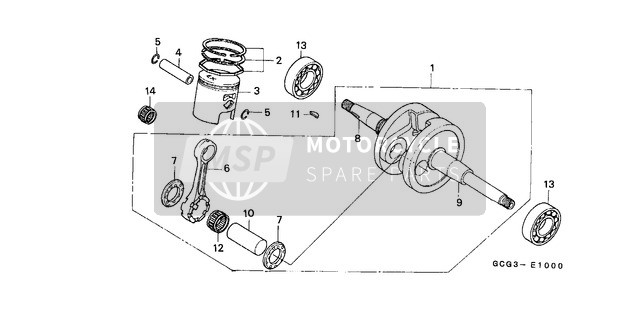 Honda SGX50 1997 Vilebrequin/Piston pour un 1997 Honda SGX50